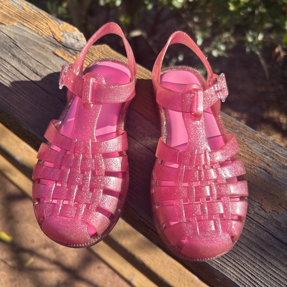 Mini Melissa possession sandals pink glitter